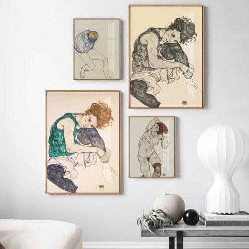 The Logicians Oil Painting Wall decor canvas painting art print Canvas Print Wall Art Egon Schiele Multi Style for home decor