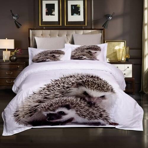 Animal Hedgehog Bedding Set Queen Cute Clothes Comforter/Duvet Covers And Pillowcase For Adults Kids Quilt Cover