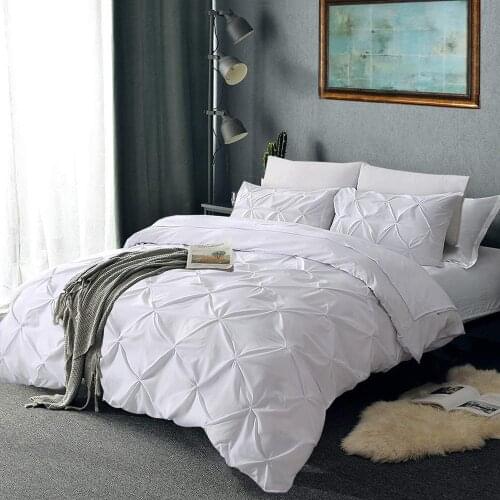 40 Nordic Solid Color Bedding Set Bedcloths Pillowcases Gray Bed Linens Set Adults Soft Bed Duvet Cover Set US Twin Queen King