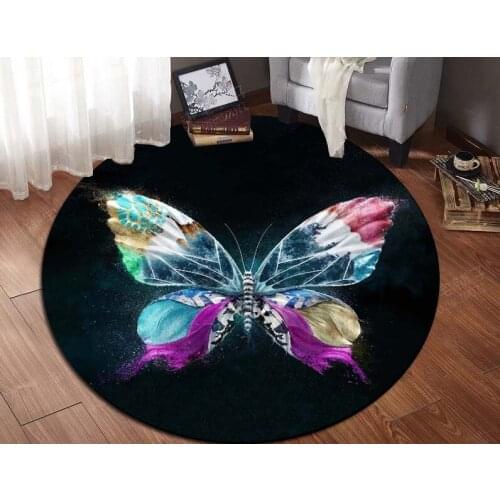 Beautiful Butterfly 3D Floor Mat Area Soft Rugs Bedroom Living Room Floor Mat Non Slip Rugs Butterfly Printed Floor Mat Carpet