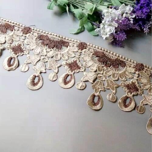 1 yards Fringe Tassel Lace Ribbon Trims for Bed Sofa Curtain Covers Home Textiles Trimmings Applique DIY Sewing Lace Fabric 12cm