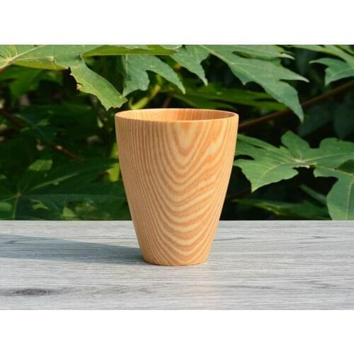 50pcs/lot 13x8cm Natural Wood Cup Wooden Breakfast Beer Milk Drinkware Green Tea Cups Mug B7214