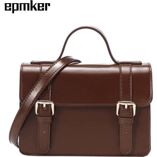 EPMKER Fashionable Purses and Handbags Vintage Messenger Bag High Quality Crossbody Bags Satchels Lock Crossbody Bags Luxury Bag