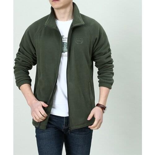 Men Outdoor Spring Autumn Fleece Jacket Windproof Breathable Wear-resistant Thermal Coats Climbing Hiking Fishing Sports Jackets