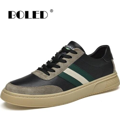 New Breathable Men Casual Shoes Non-Slip Wear-Resistant Fashion Sneakers Shoes Flats Spring Natural Leather Walking Shoes Men