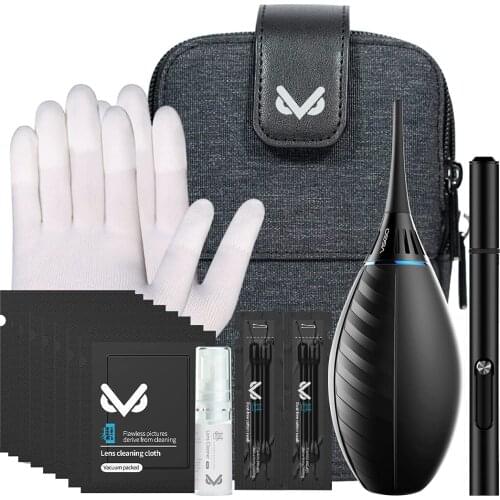 VSGO Camera Cleaning Kit Pro V-S03E Clean Lens Travel Pouch Air Move Filter Dust Blower Pen Brush for Sony Nikon Canon DSLR