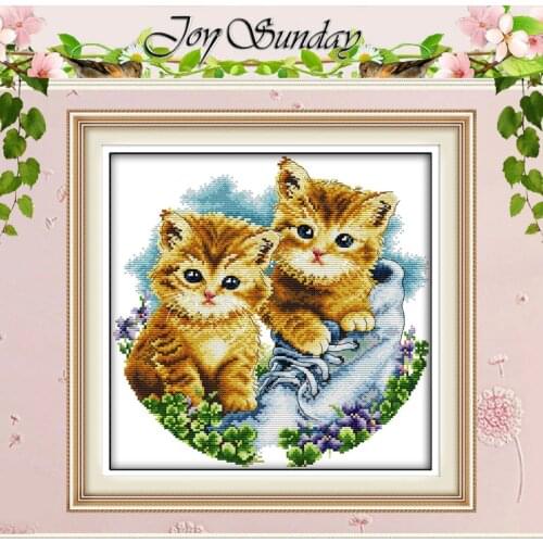 Little Cat Be Together Counted Cross Stitch 11CT 14CT Cotton Cross Stitch Set animals Cross-stitch Kits Embroidery Needlework