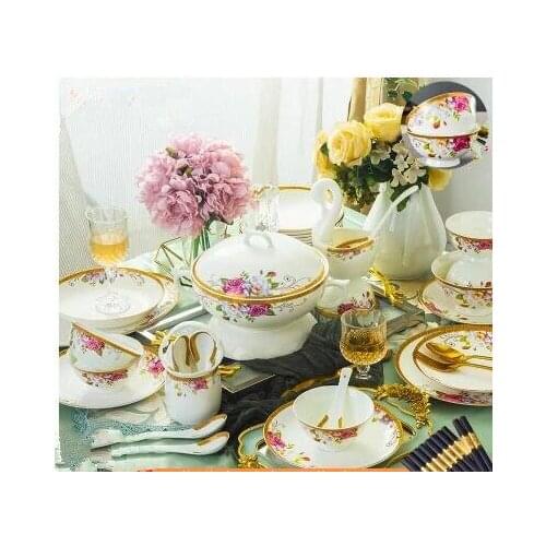 Dinnerware Sets high-grade bone china tableware suit, Chinese style A set 60 pieces