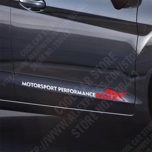 1 Pair Wolf MOTORSPORT PERFORMANCE Car Door sticker For FORD FOCUS 2 focus 3 Mondeo Fiesta Kuga MK2 MK3
