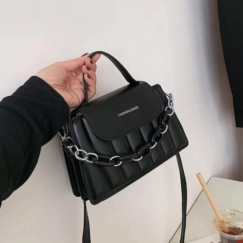2021 New Chains Shoulder Bag Women Solid Color Crossbody Bag Designer Messenger Handbag and Purse Luxury Top-handle Bag feminina