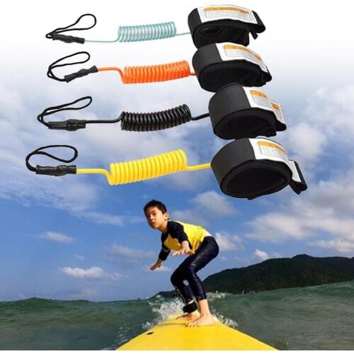 Practical Coiled Surf Leash Strong Elasticity Quick-release Tab Surfing Supplies Coiled Premium Surf Ankle Leash for Sea