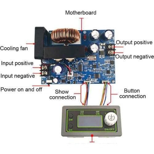 50V 12A 600W Programmable CNC Step-down Power Supply Module Constant Voltage
