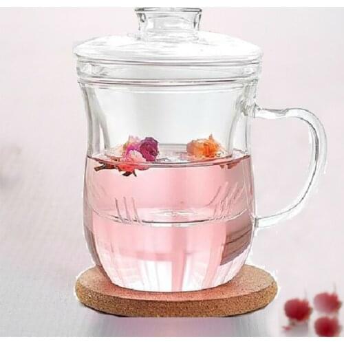 Transparent Clear Glass Milk Mug Coffee Tea Cup Teapot Kettle With Tea Infuser Filter Lid Home Office Drinkware