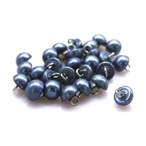 Sewing buttons 50pcs 9mm blue half pearl shank button