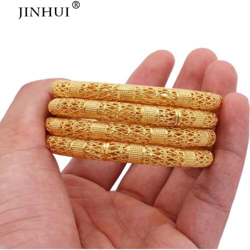 Ethiopian luxury 24K gold color Bangles for Women wife wedding gifts of African Dubai Party Bracelet Jewelry ornament Wholesale