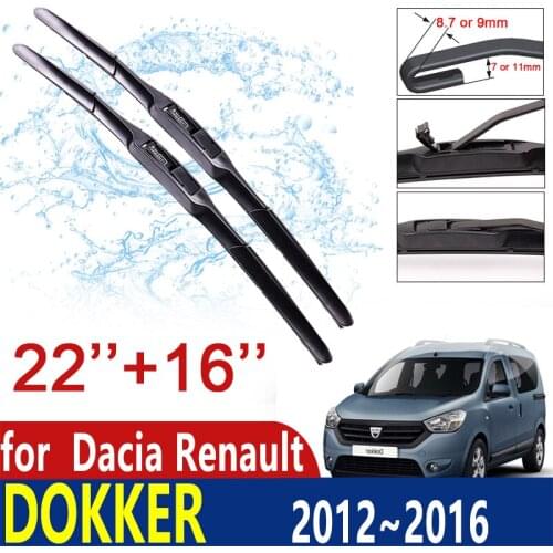 For Dacia Renault Dokker 2012~2016 Front Windscreen Windshield Wipers Blades Auto Car Wiper Blade Accessories 2013 2014 2015
