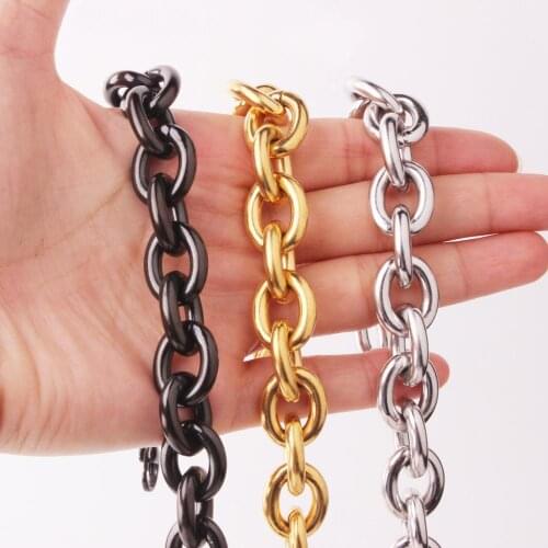 11/13/15MM Wide Silver Color/Gold/Black Color Heavy Mens O-Chain Necklace & Bracelet 316L Stainless Steel Jewelry Gift 7-40"