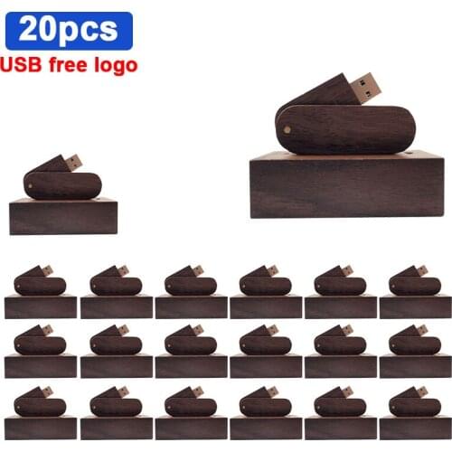 20pcs/lot USB 2.0 wooden+box USB Flash Drive Pen Drive 4GB 8GB 128GB 64GB drive 32GB USB Memory Stick Pendrive Personalize logo