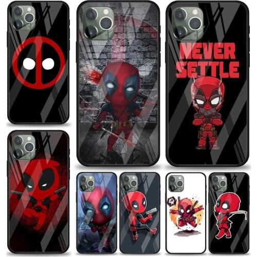 Deadpool Marvel Cartoon Tempered Glass Cover For Apple IPhone 12 Mini 11 Pro XS MAX XR X 8 7 6S 6 Plus Phone Case Coque