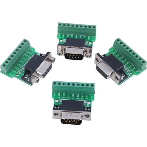 1pc D-SUB 9pin Solderless Connectors DB9 RS232 Serial To Terminal Adapter