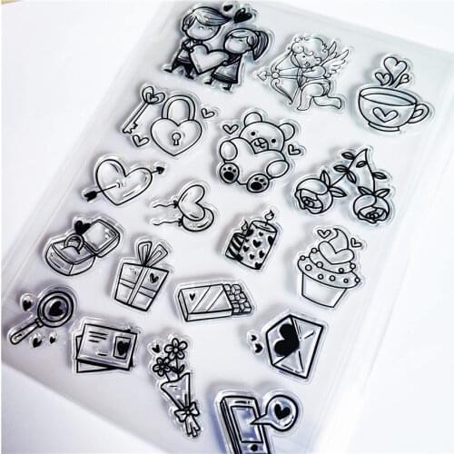 11*16cm bear icon Transparent Clear Stamps / Silicone Seals Roller Stamp for DIY scrapbooking photo album/Card Making