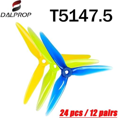 12Pairs /24PCS DALPROP SpitFire T5147.5 5147 No Pop Wash POPO FPV Propeller CW CCW For RC Drone FPV Racing