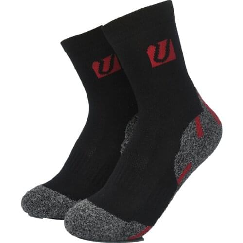 2 Pairs Outdoor Sports Coolmax Thick Black Color Kids Socks Size 26-28