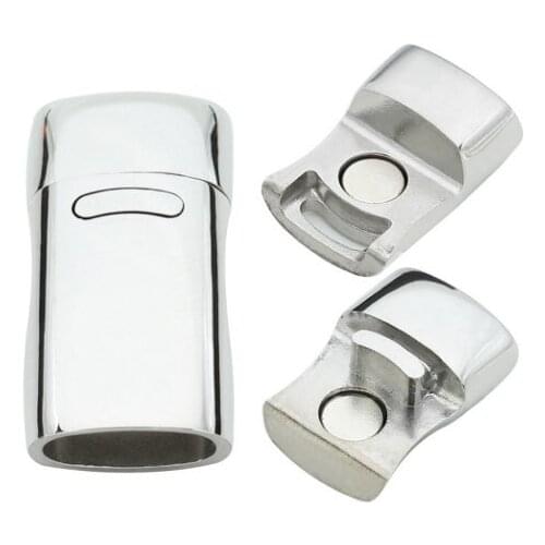 2Pcs Stainless Steel 10mm Magnetic Clasps Leather Cord Bracelet Magnet Lace Buckle Necklace DIY Jewelry Making Accessories