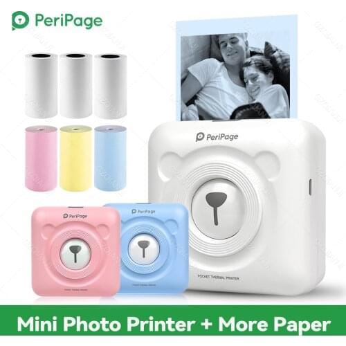 2021 Peripage Official A6 Photo Mini Printer With Paper Sticker Label Notes Wireless Mini Portable Printer Maker Mahcine 58mm
