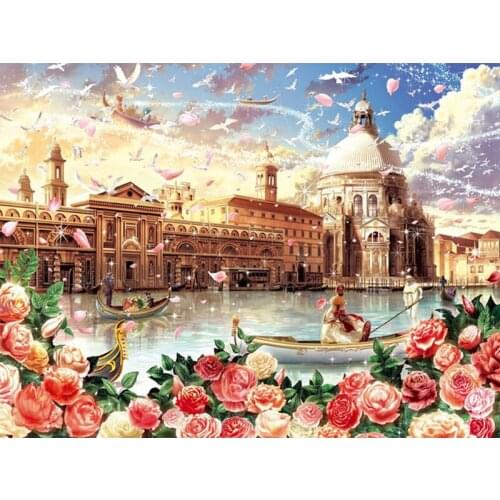 5D Diamond Painting Landscape Full Square/Round Drill Embroidery Cross Stitch City Picture of Rhinestone Crafts Home Decor