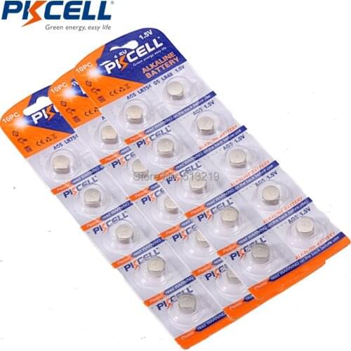 30Pcs (10Pc*3Card)60mAh Capacity Button Coins Batteries G5 AG5 393A LR48 LR754 SR754W SR48 LR48 193 754 Battery