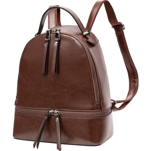 2021 Genuine Leather Women Large Backpack Outdoor Casual Bag