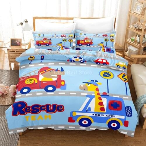 Kids Cartoon Cars Bedding Set Animal 3d Duvet Cover Sets Luxury Comforter Bed Linen Twin Queen King Single Size Dropshipping