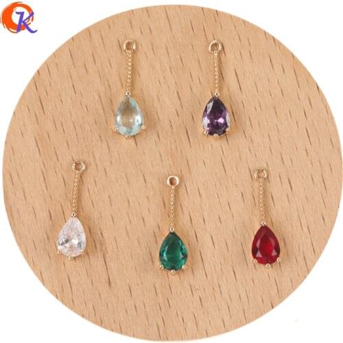 Cordial Design 100Pcs 5*18MM Jewelry Accessories/Hand Made/Crystal Charms/Connectors/DIY Making/Earring Findings/CZ Pendant