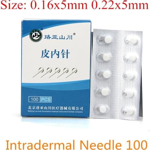 Intradermal Needle 100 Disposable Acupuncture Needle Disposable Sterile Press Needles Weeny Skin Beauty Massage
