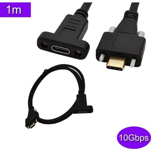 10Gbps 5A USB 3.1 Type-C Female to USB-C Male Data with screw Cable 1m
