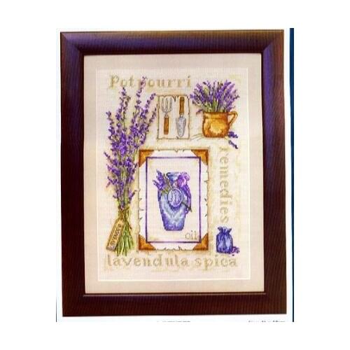 Gold Collection Counted Cross Stitch Kit Lavender Purple Flowers Flower Bouquet janlynn