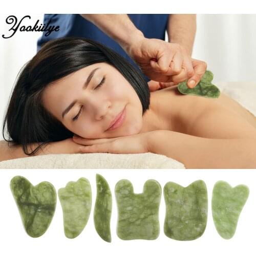 Double Heads Facial Massage Roller Guasha Board Natural Jade Stone Face Lift Body Skin Relaxation Slimming Neck Thin Beauty Tool
