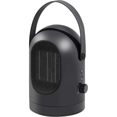 Mini Desktop Energy Saving Shake Head Control Portable Office Heater Black