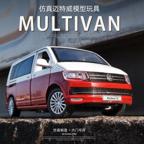 1:32 Simulation Volkswagen Maitwei T6 Business Alloy Car Model Van Metal Mpv Pull Back Toy Car Decoration Boy Gift Collection
