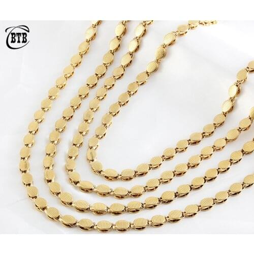 Fashion New 5mm Wide Luxury Gold Long Necklace Muslim Islamic Classic Jewelry Wholesale Never Fading A Variety of Size Options