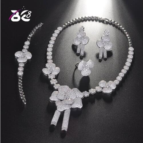 Be 8 Hotsale African Pendant 4pcs Sets With Sparkling AAA Cubic Zirconia Stone Wedding Bridal Jewelry Accessories Set S212