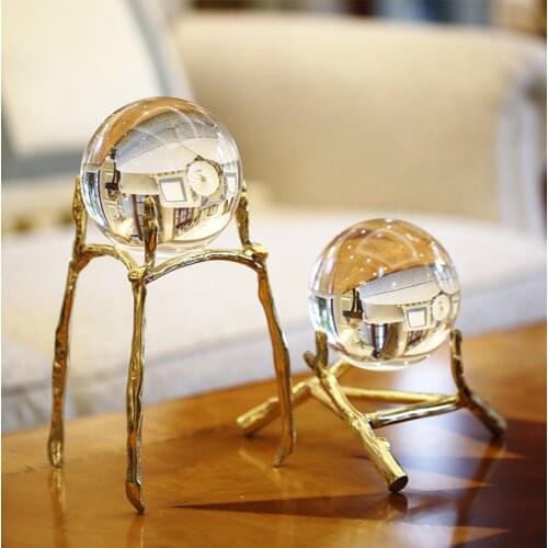 TOP Master High-grade ART HOME office decorative art# handmade Auspicious lucky bring wealth FENG SHUI crystal ball Sculpture