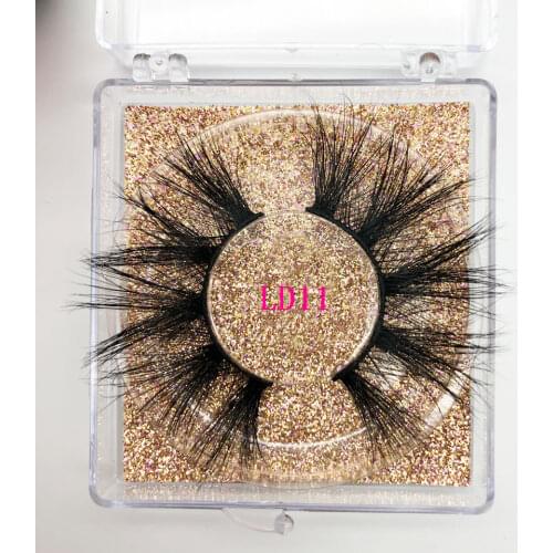 Makeup Fluffy Mink Eyelashes 25mm Mink Lashes Thick 5D Mink False Eyelashes 100% Hand Made Eyelash For Wholesale Fake Lashes