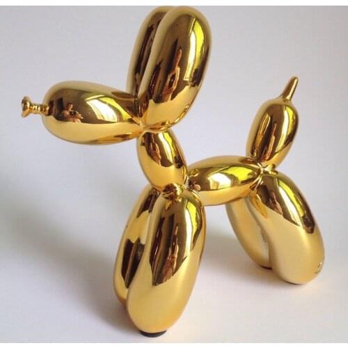 BALLOON DOG FIGURINE STATUE CRAFT ORNAMENT RESIN CRAFTS VALENTINE GIFT , NEW AMERICAN POP ART YELLOW GOLDEN METALLIC MEDIUM SIZE