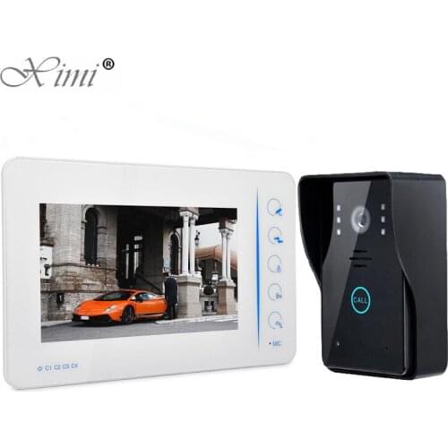 Top Security Village 7 Inch Color Video Door Phone Door Bell Intercom System With 4 Channel Camera Input Touch Video Doorphone