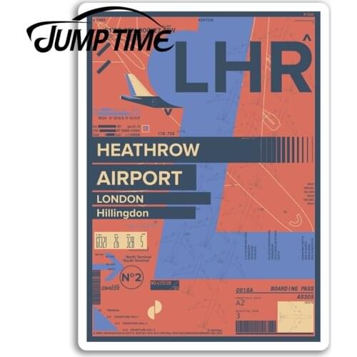 Jump Time Heathrow Airport Vinyl Stickers London England Travel Sticker Waterproof Car Decal Window Bumper Auto Accessories