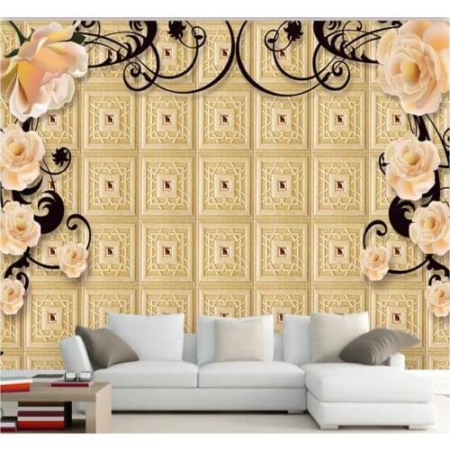Xuesu High-grade European style simple living room TV sofa background wall custom wallpaper 8D waterproof wall cloth
