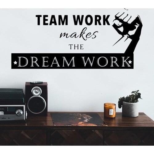 Funny team work Text Vinyl Decals Wall Stickers For Office Rooms Diy Home Decoration Commpany Vinyl Art Decal naklejki na sciane