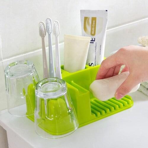 1Pcs Bathroom Toothbrush Toothpaste Rack Cup Organizer Storage Container Bathroom Accessories Toothbrush Shelf Support Dropship